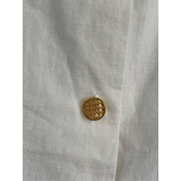 B6 Montserrat New York Button Up Shirt White Large Linen Cotton Blend - Picture 5 of 9